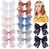 Fashion Baby Girls Hair Clips Handmade Bows Hairclips Lace Cutout Bowknot Hairpin  Hair Accessories