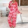 2 Stück/Set Valentinstag Pyjama Schleifendruck Revers Knopfleiste Langarmhemd