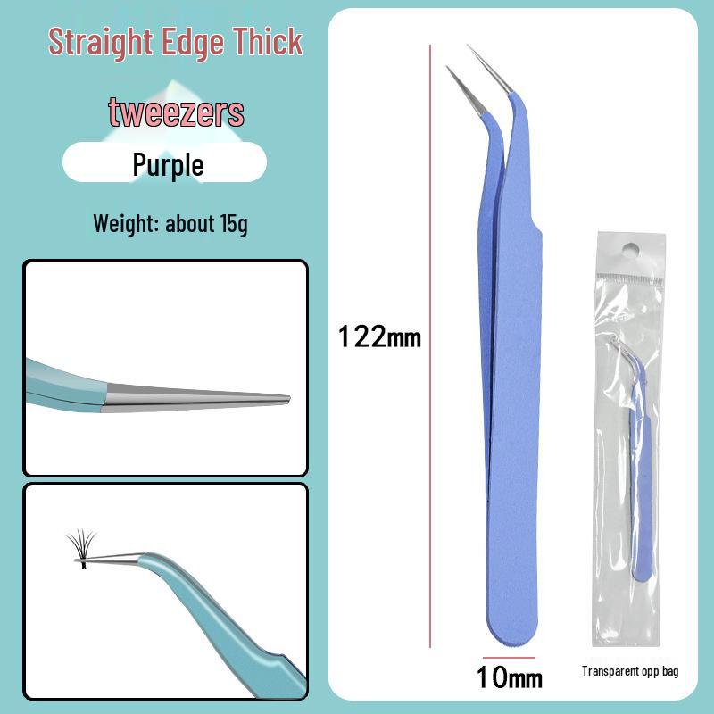Colorful Stainless Steel Curved Tweezers for False Eyelashes and Planner Clips