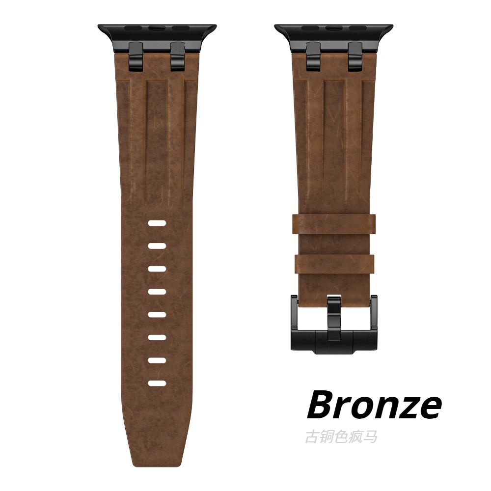 Leather Watch Band for Apple Watch Strap 49mm 46mm 45mm 44mm Luxury Man Bracelet for iWatch Ultra 3 Series 11 10 9 8 7 6 Se Band
