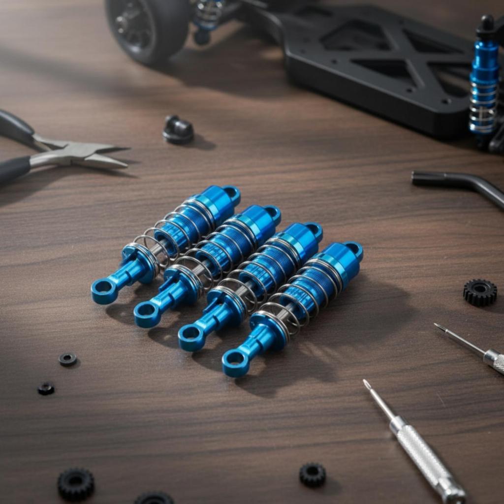 4 Pieces 1:12 RC Shock Absorber Aluminum Upgrade for Ride