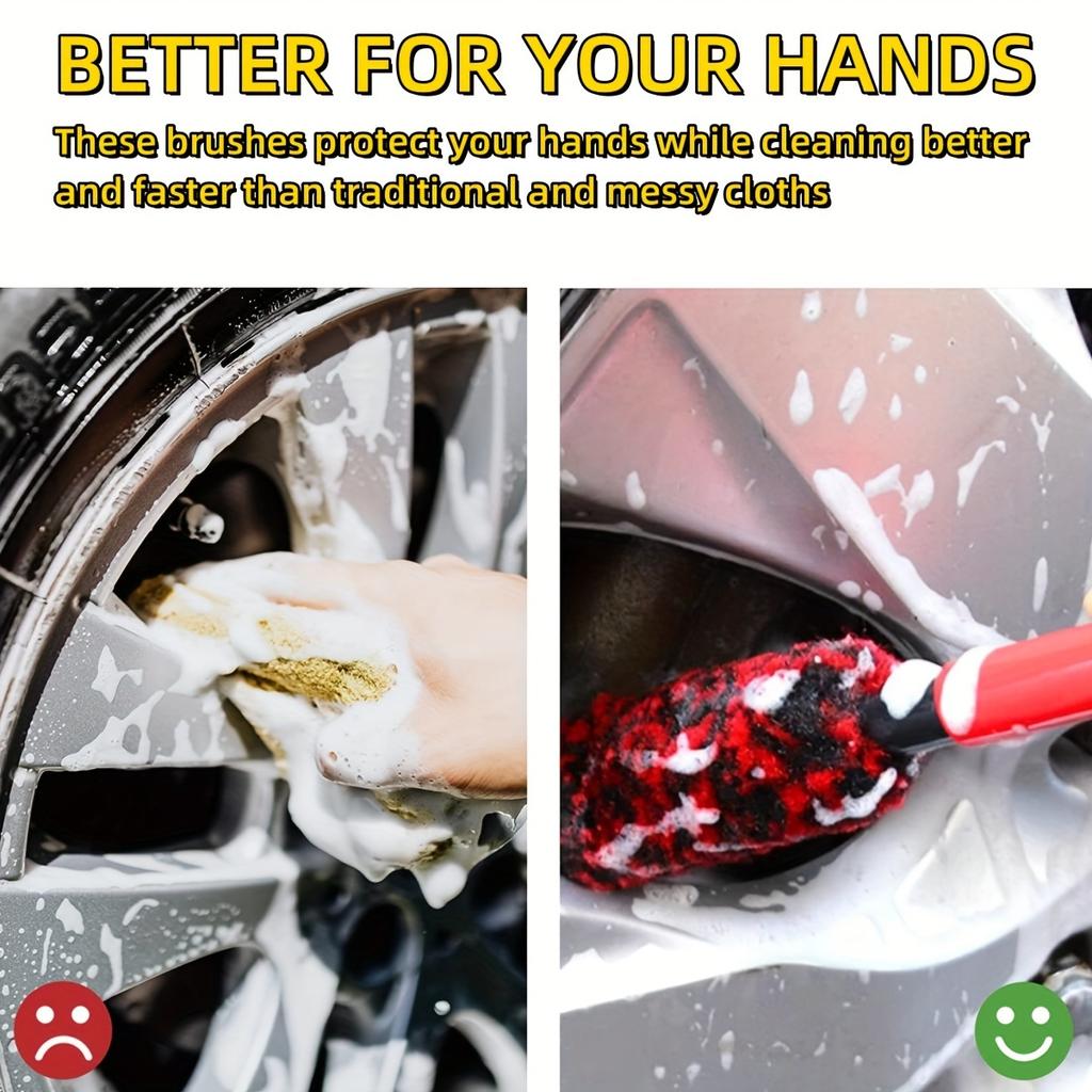 Flexible Car Wheel Cleaning Brush - Bendable, Soft Fleece Material, Ideal for Easy Rim, Tire, Exhaust Pipe, and Engine Bay Reach, Wheel Cleaning Brush