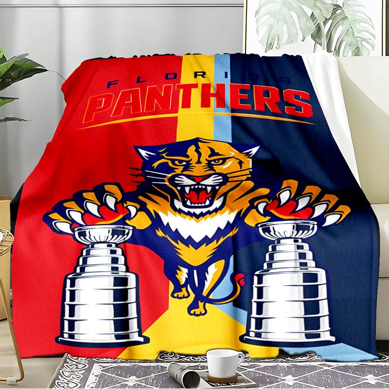 Panthers Team Spirit Blanket Flannel Throw for Sofa, Indoor, Camping, Living Room, Office, Chair, And Bed Soft Birthday Gift