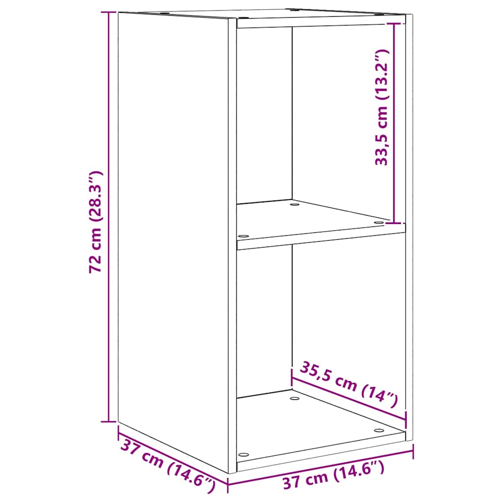 TV Cabinet Set 37 X 37 X 72 Cm Reclaimed Wood Effect Engineered Wood