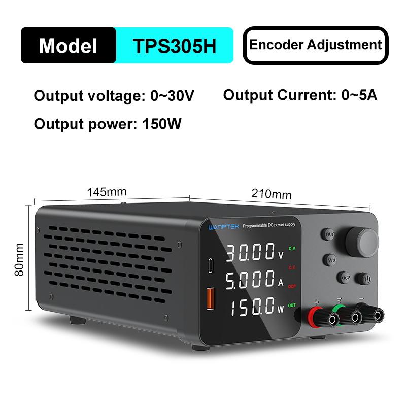 wanptek DC lab power supply TPS3010 adjustable source 30V 10A switching power supply 110v/220v for cell phone 5V 2A