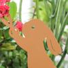 Yousheng Easter Bunny Garden Stakes Metal Rabbit Yard Signs with Stakes Bunny Silhouette Signs for Outdoor Patio Walkway Lawn Decoration