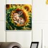 40x40cm Sunflower Bunny 5D DIY Full Drill Round Diamond Painting Kit Wall Decor
