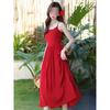 A Beautiful Red Backless Slip Dress, a Beautiful Little Skirt for Summer, and a Long Resort Beach Dress