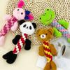 1pc Pet Plush Rope Braided Toy, Cute Animal Shaped Frog Panda Bear Rabbit Design, Chew Toy For Dog Training And Interaction