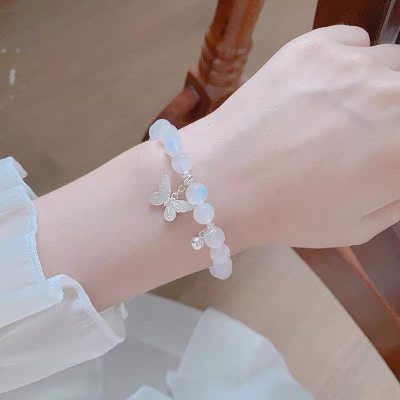 

Холодный Белый Лунный Свет Мечта Бабочка Браслет Женский Нишевый Простой Браслет с Колокольчиком Сладкий Универсальный Студенческий Браслет на Руку Прилив