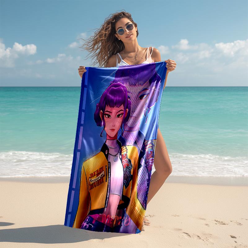 1pc KPop Demon Hunters ZOEY3 Beach Towel, Comfortable and Thick, and Swimming/Bath/Picnic/Camping Towel, Suitable for Seaside Beaches