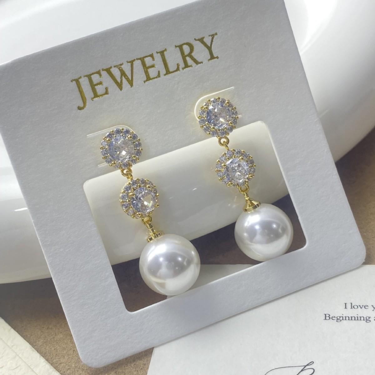Exquisite Zircon Pearl Tassel Earrings - Elegant & Versatile Jewelry for Women