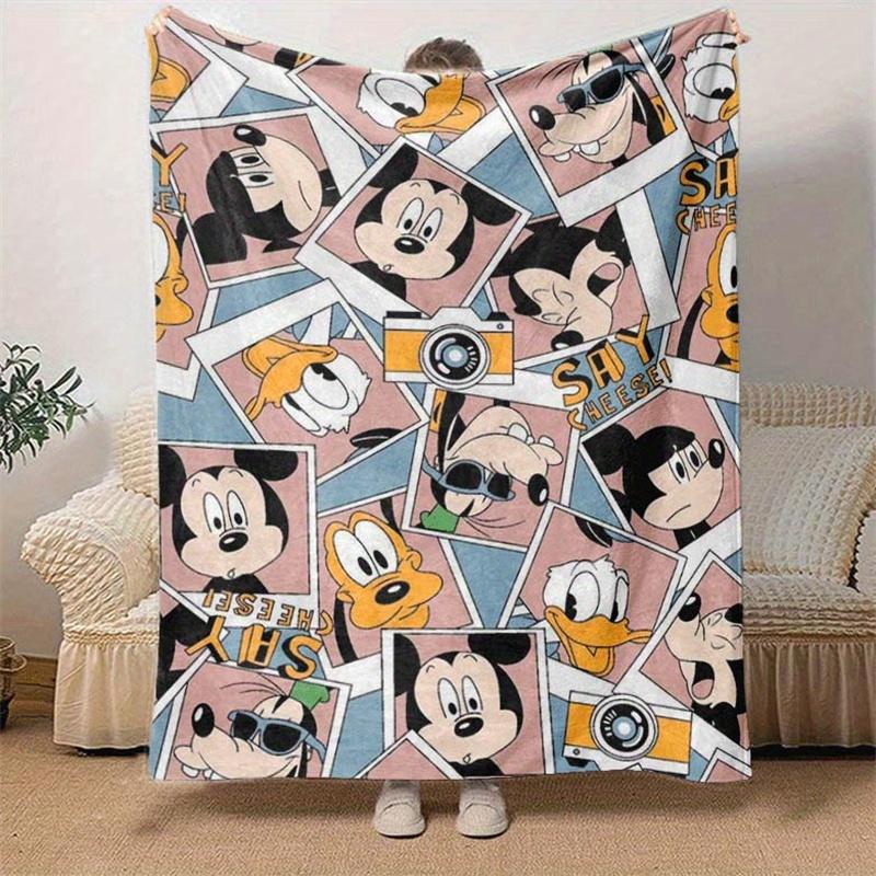 1pc Mickey Printing Blanket - Soft, All-Season Throw for Living Room, Beroom,Personalize Gift with Aorable Cartoon esign