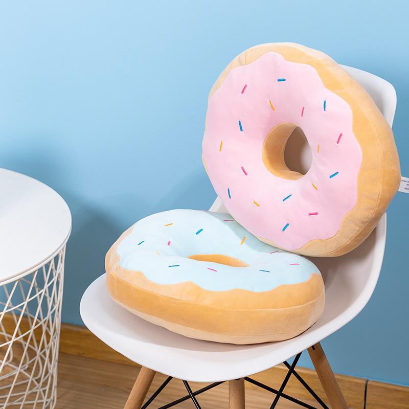 Simulated Donut Plush Pillows Office Backrest Cushion Sofa Cushion Birthday Gifts Bread Plush Toys Sleeping Pillow Doll