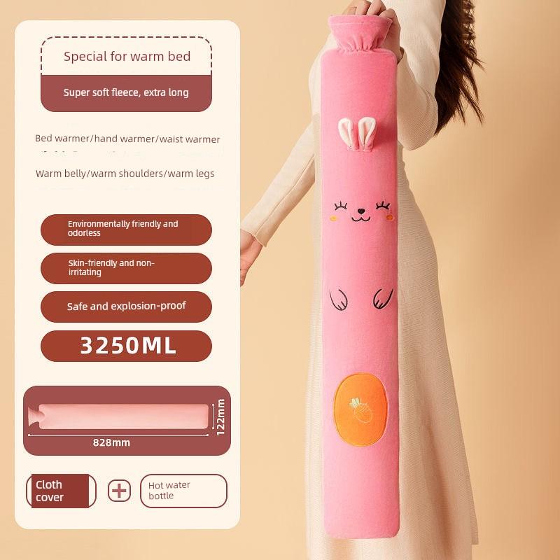 German Precision-Made Hot Water Bottle, 2026 New Model, Winter-Specific for Bedding, Thickened Explosion-Proof Long Plush Warm Water Bag