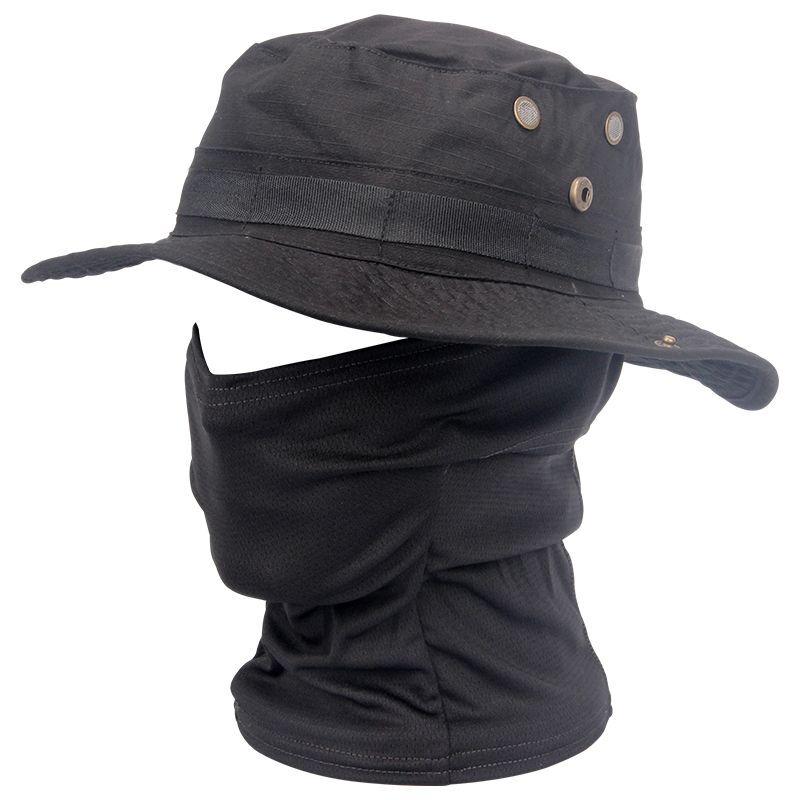 Women Men Hiking Fishing Boonie Hat Outdoor Sport Sun UV Protection Neck Face Camouflage Adjustable Bucket Caps and Mask