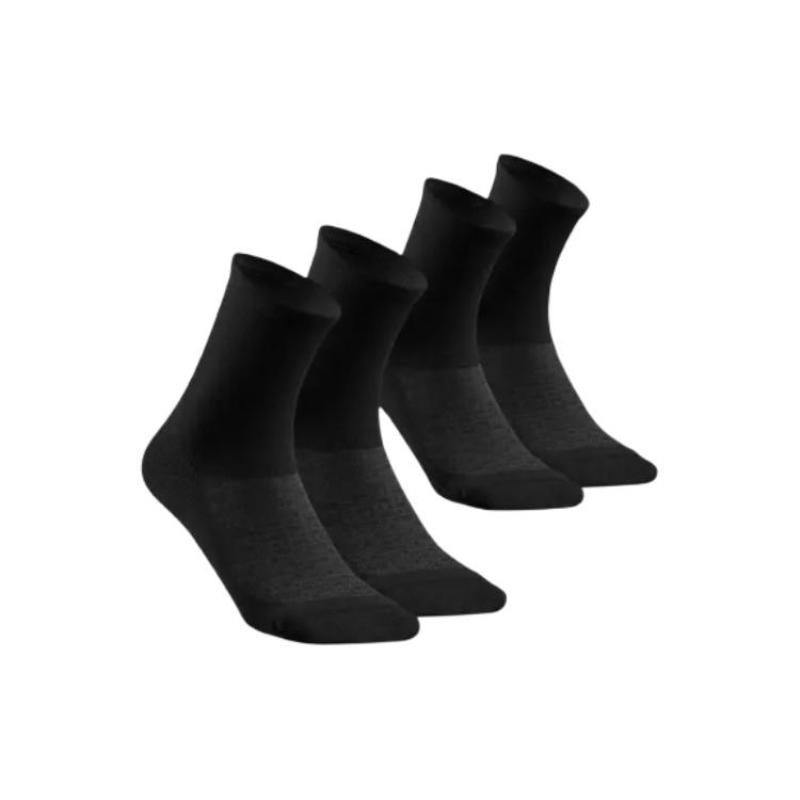 DECATHLON Hike 100 Breathable and Comfortable Sweat-Absorbing Socks Unisex Pair Black