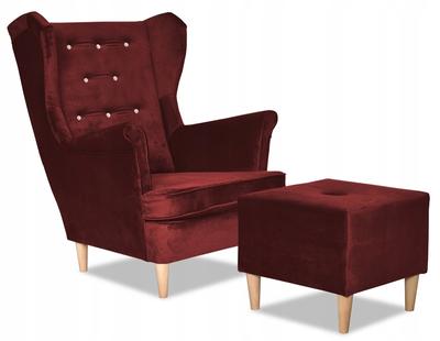 Diana Wing Chair with Footrest Scandinavian Velvet