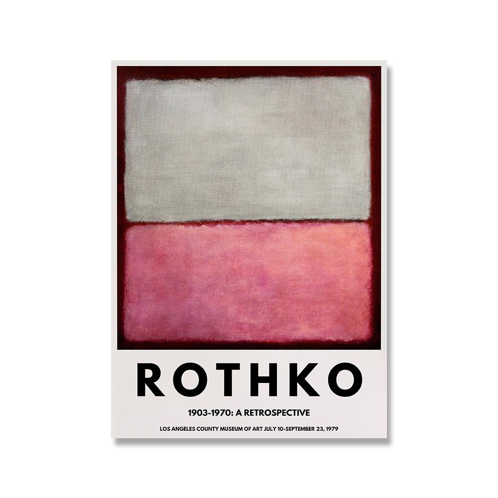 Mark Rothko Exhibition Poster Blue Pink Yellow Art Print Yayoi Kusama Vintage Museum Wall Picture Abstract Painting Home Decor