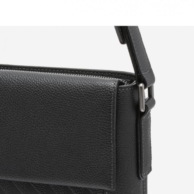 Daks Black Cowhide Crossbody Bag Grid Pattern Dbba3f263bk