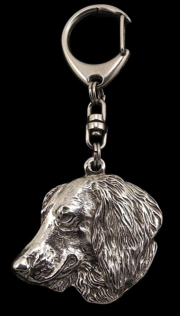 Dachshund Wire-haired, Wiener dog, Badger dog IV - Silver-plated key ring with dog, handbag decoration, backpack pendant by Art-Dog brand