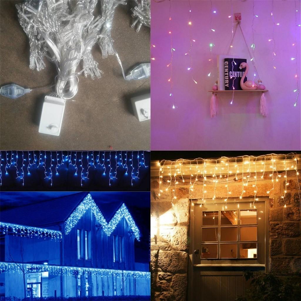 Romantic 13-130ft Curtain Icicle Lights Led Fairy Christmas Indoor Outdoor Wedding Party