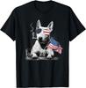 Bull Terrier Dog Dad Patriotic American Flag July Fourth Unisex Gift T-Shirt