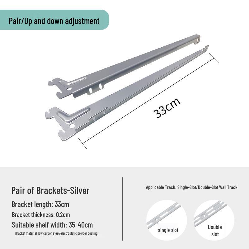Adjustable Wall-Mount Shelf Bracket for Wooden Boards