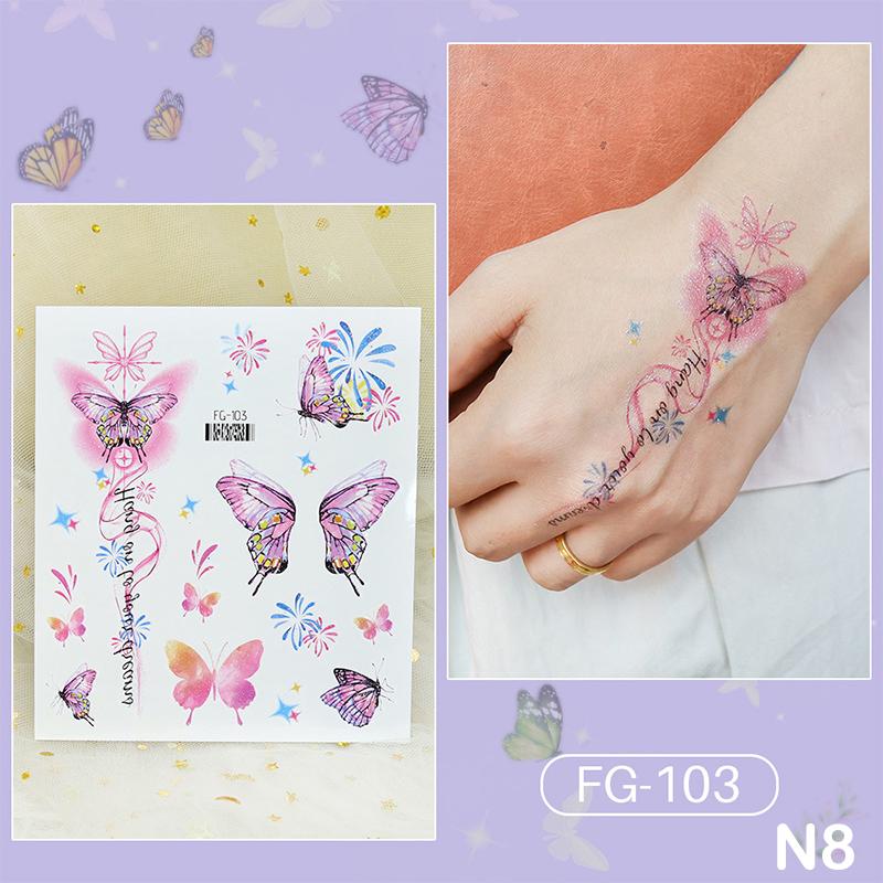 

Блестящие наклейки для татуировок серии Ocean, временные поддельные татуировки, наклейки для детей, праздничные детские временные татуировки с блестками as the picture