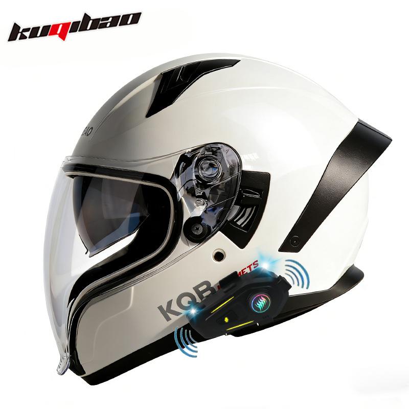 Cool Rider Bluetooth Full Face Motorcycle Helmet: Safe, Long Battery Life, Built-in Earphones, Wide View for Navigation