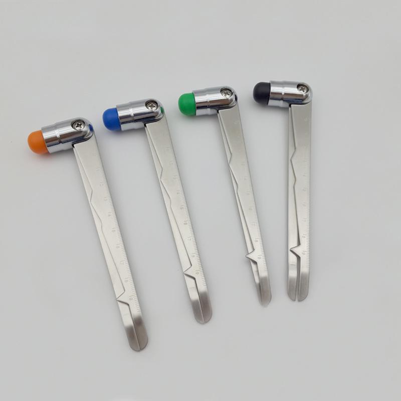 Multifunksjonell diagnostisk hammer i rustfritt stål med skala og rull