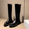 2024 Genuine Leather Boots Women Knee High Boots Design Platform Riding Boots Thick Heel Ladies Boots Autumn Winter White Boots
