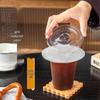 Disposable Coffee & Milk Tea Cups with Lids, Straws & Stickers