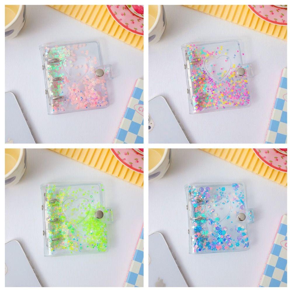 3 Inch 3-Holes Binder Photo Album Glitter Sequin Home Picture Case Storage Name Collect Book Idol Photocard Name Card ID Holder
