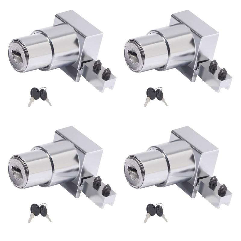 

4Pcs Glass Door Lock with Key, Glass Showcase Lock Sliding Glass Cabinet Lock Display Cabinet Single & Double Door Lock