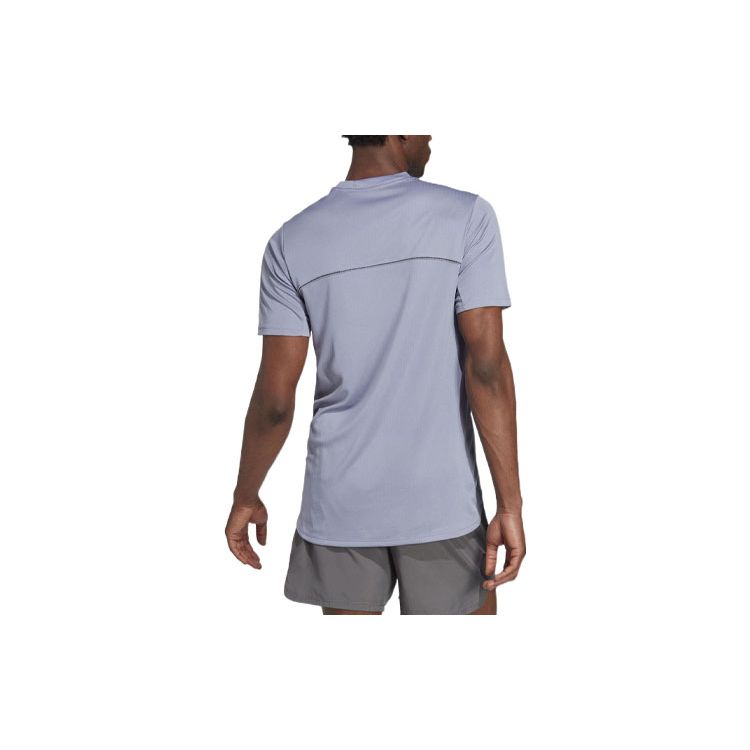 Adidas Solid Color Crew Neck Training Short Sleeve T-Shirt Men Tops Purple HZ7277