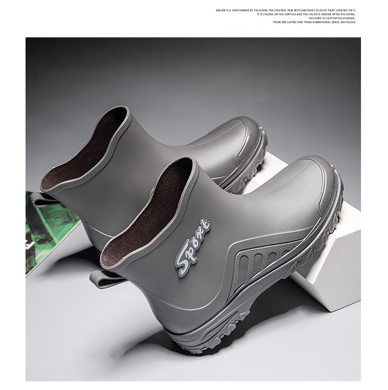 2023 Winter Sale: Men's Short Tube Waterproof Rubber Rain Boots - All-Season Fashionable Flat Design