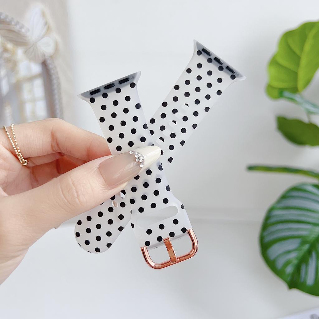 Watch Band for Apple Watch Series 10 9 8 7 SE 6 5 4 3 2 1 42mm 41mm 40mm 38mm Pattern Printed Clear Silicone Strap