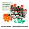 Latching Automotive Wire Coupler Kit with Separate Contact Retainers, 2-Pin Housings, and Copper-Finished Pin for Removable 12 V Vehicle Wiring