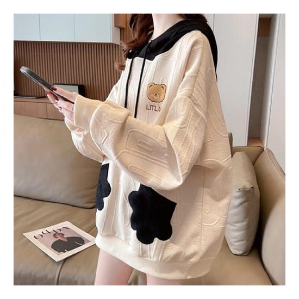 Navava Women Casual Bear Long Sleeve Hoodie Nt1323