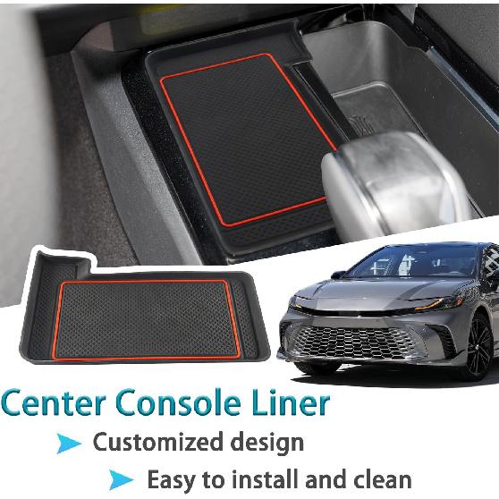 Center Console Liner for Toyota Camry Accessories 2025 2026, Charging Anti-Slip Mat, Silicone Protective Pad, Non-Slip Dust Interior, Custom Rubber