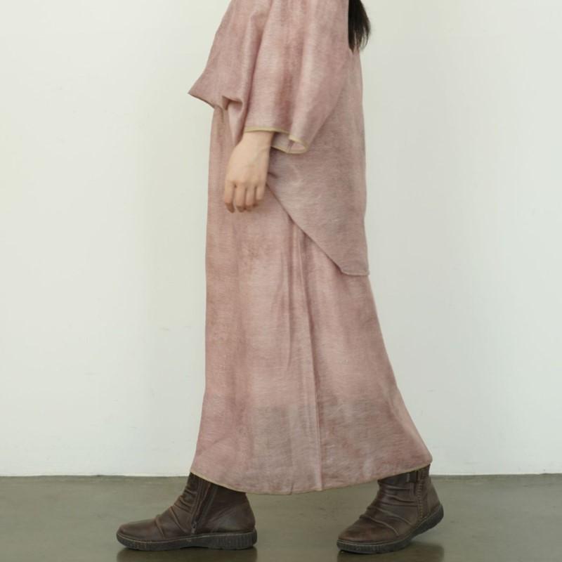 Johnature Women Vintage Solid Color Skirts Elastic Waist Summer Chinese Style Female Skirts