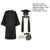 Academic Graduation Gown Set Breathable V-Neck Uniform for School Long Sleeve Polyester Soft Ceremony Diploma Photography
