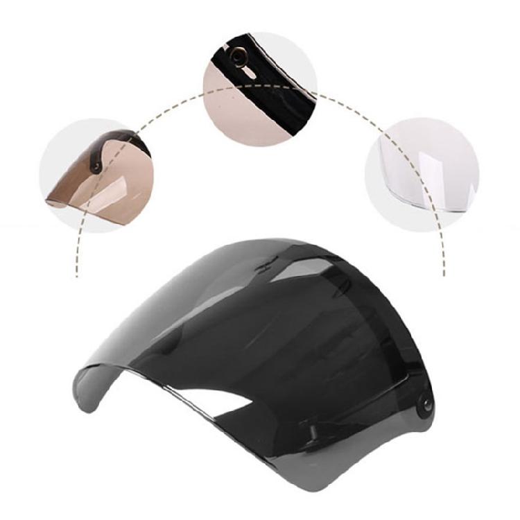 3-snap Open Face Helmet Bubble Visor for Sun Shade Protector for Motorcycle Ridi