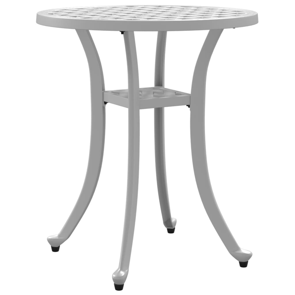 Vidaxl Garden Table, White, Ø48X53 Cm, Cast Aluminium