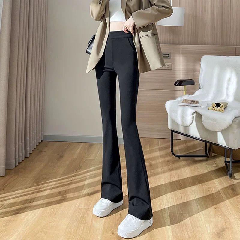

Women s High Waist Stretchy Micro Flare Pants, 8/9 Length, Versatile Slimming Design, New Style for Spring, Autumn, Winter. Perfect Mom Pants. XL, 116-128 jin