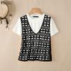 ZANZEA Women Casual Round Neck Mesh Patchwork Loose Short Sleeve T-Shirts