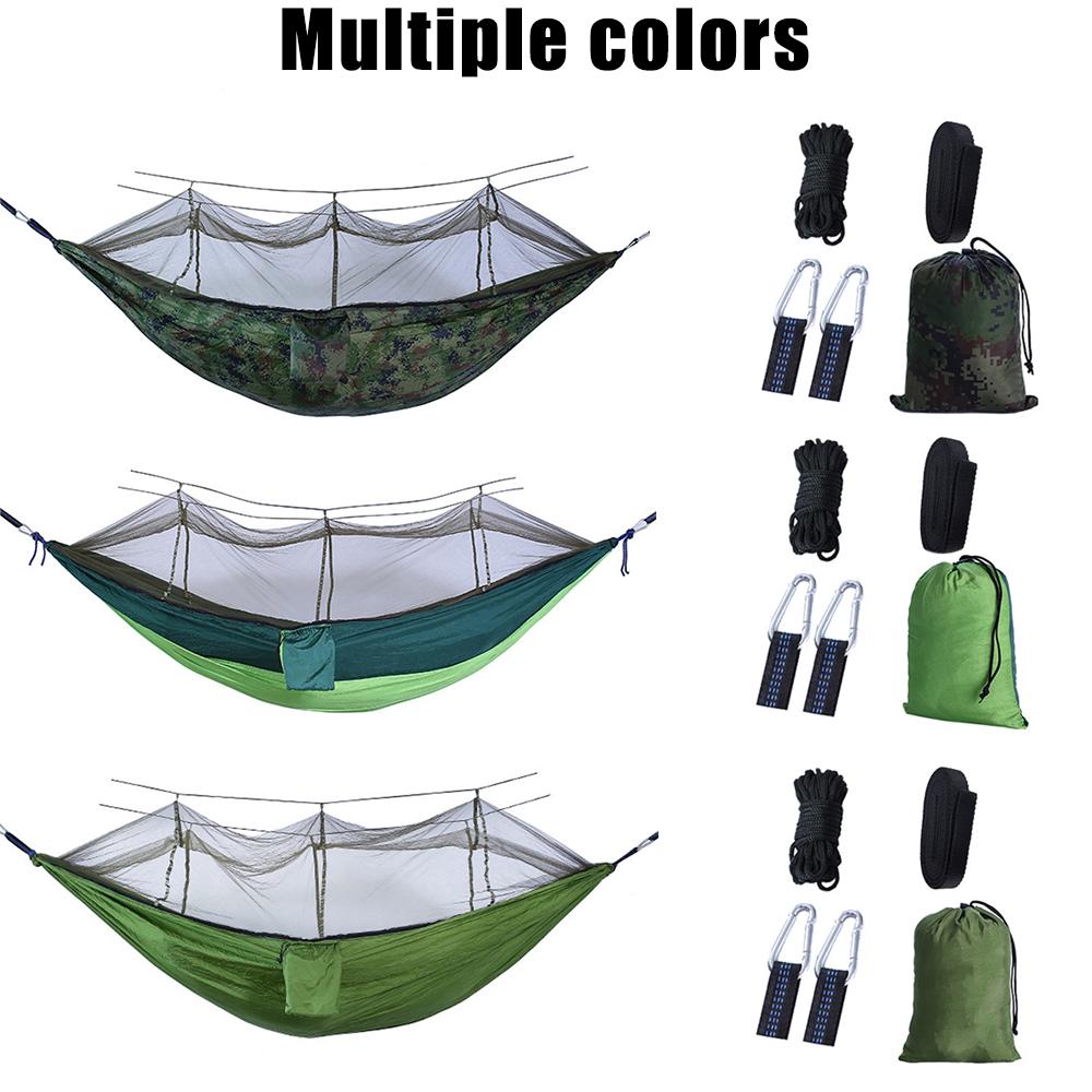 1-2 Person Go Swing Hanging Bed Outdoor Furniture Outdoor Camping Hammock Ultralight With Mosquito Net 260x140cm