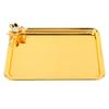 Table Serving Tray European   Light Luxury Decorative Rectangular Food Service Tray with Floral Decor for Living Room KTV Hotel Gold