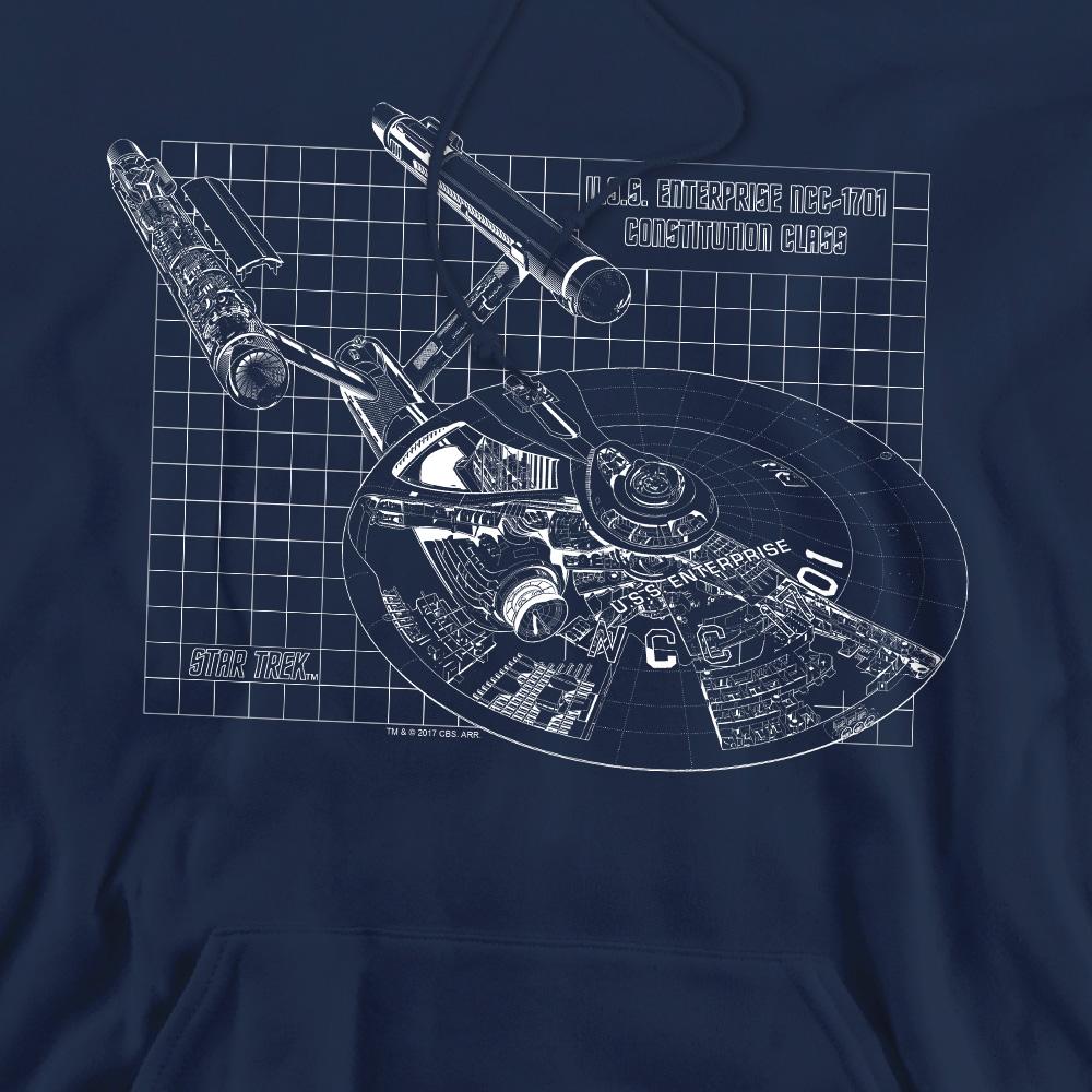 STAR TREK Men's Enterprise Print Hoodie